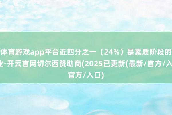 体育游戏app平台近四分之一（24%）是素质阶段的企业-开云官网切尔西赞助商(2025已更新(最新/官方/入口)