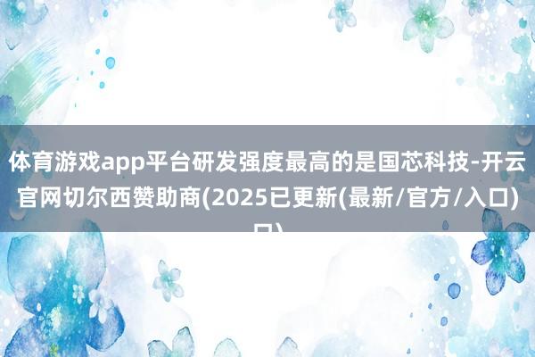 体育游戏app平台研发强度最高的是国芯科技-开云官网切尔西赞助商(2025已更新(最新/官方/入口)