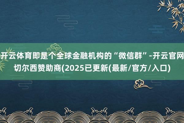 开云体育即是个全球金融机构的“微信群”-开云官网切尔西赞助商(2025已更新(最新/官方/入口)