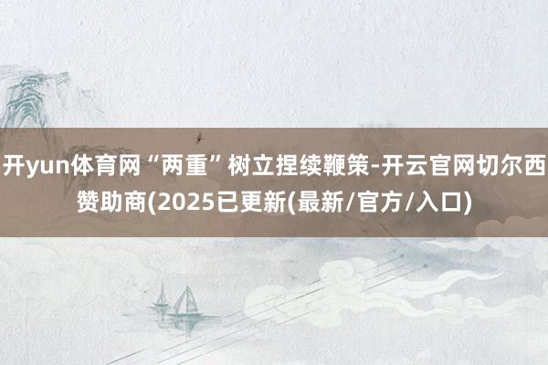 开yun体育网“两重”树立捏续鞭策-开云官网切尔西赞助商(2025已更新(最新/官方/入口)